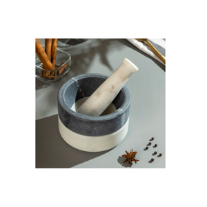 Mortero y Pilón de Mármol Natural Ecológico, Herramienta de Cocina Manual - Product Image 3
