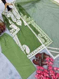 Trajes Salwar Kameez de Diseño Tradicional y Moderno para Mujer, Conjuntos de 3 Piezas Kurta Plazzo para Bodas, Festivales, Fiestas y Recepciones, BLOOMING - Product Image 3