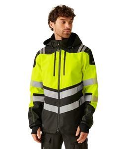 Chaqueta reflectante de alta visibilidad con logotipo personalizado Ropa de trabajo de seguridad impermeable para hombres Construcción a prueba de viento Abrigo de alta visibilidad - Product Image 1