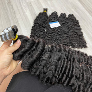 Extensions de cheveux naturels vietnamiens bruts à bandes adhésives invisibles, doux et naturels, cheveux vierges birmans bouclés - Product Image 2