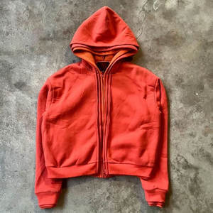 OEM ODM <b>Men</b>’s Double Layer <b>Hoodie</b> with Custom Logo | Heavyweight Fleece Pullover Sweatshirt - Product Image 5