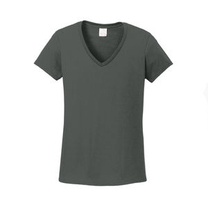 Camisetas Lisas de Cuello en V para Mujer, Manga Corta, Ropa Casual, Camisetas al por Mayor con Logotipo Personalizado, Camisetas Teñidas de Color Sólido - Product Image 4