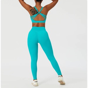 Color Full <b>Yoga</b> <b>Pants</b> With High Elasticity Comfortable Workout <b>Plus</b> <b>Size</b> Seamless Solid Style Fitness Sessions Women's Sets - Product Image 4