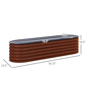 Brown Galvanized 6.4 ft Planter Boxes with Safety Edging for <b>Vegetable</b> Gardening and Nursery <b>Pots</b> - Product Image 3