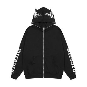 Sweat-shirt à capuche zippé surdimensionné pour homme, 100 % coton, uni, délavé, doublure polaire, écologique, décontracté, pour l'automne, personnalisable - Product Image 4