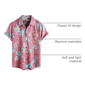 Chemise hawaïenne tendance pour homme à manches courtes, motif botanique sur le devant, décontractée, idéale pour l'été, les vacances à la plage, les voyages, les stations balnéaires et les événements - Product Image 4