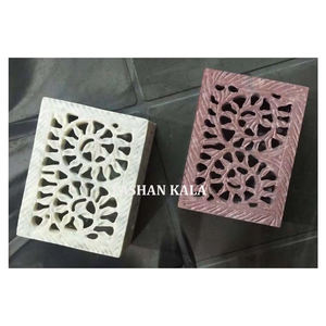 Boîte de rangement pour bijoux en pierre savonneuse sculptée à motif floral, forme rectangulaire, fabricant et grossiste pour boîte cadeau de mariage - Product Image 5