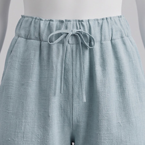Pantalon d'hiver pour femme, taille mi-haute, fermeture élastique à cordon, coupe droite, en molleton 100% coton 240g, imperméable, respirant, séchage rapide - Product Image 3