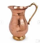 El jarro de cobre es un recipiente tradicional hecho de cobre puro, ampliamente utilizado en India para almacenar y servir agua. Es tanto un recipiente para el agua como para el agua potable. - Product Image 5