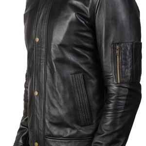 Veste chauffante pour homme, fabriquée sur mesure, de haute qualité, vintage, 100% cuir, imperméable, respirante, pour l'hiver, la neige et la moto - Product Image 6