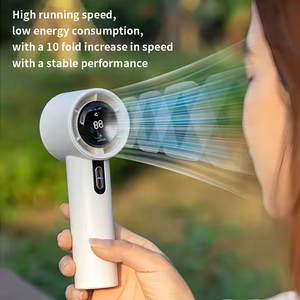 Mini ventilateur portable turbo avec logo personnalisé, 100 vitesses réglables, USB-C, avec écran numérique, idéal pour un cadeau de mariage - Product Image 5