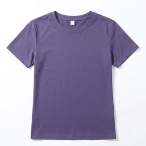 High Quality Women's Purple Quick Dry T-Shirt Short Sleeve Crew Neck Solid Color Casual Tee - Product Image 1