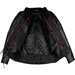 Blouson de moto unisexe personnalisable en cuir de buffle naturel avec protection CE, ventilation, noir, hiver, style cruiser - Product Image 2