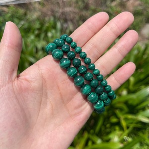 กำไลข้อมือลูกปัดมาลาไคต์แท้ธรรมชาติ คริสตัลบำบัด อัญมณี เครื่องประดับ ขายส่ง ผู้ผลิต สำหรับผู้ชาย ผู้หญิง - Product Image 4
