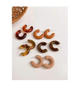 Resin Crafts Best Latest Design Handmade Resin Fashion Accessories Wholesale Exports <b>Top</b> Manufacturer Hoop <b>Earrings</b> - Product Image 2