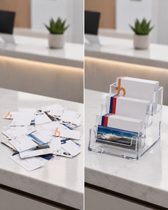 Clear Acrylic Business Card Holder for Desk Transparent Name Card Holder <b>Display</b> Stand Lucite Countertop Desk Organizer - Product Image 3
