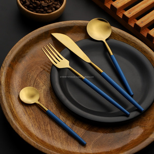 Juego de cubiertos/cubiertos de acero inoxidable con diseño plegable negro Grado 202/304 Cuchara brillante Tenedor y cuchillo Cuchara para bebé-Hecho EN LA India - Product Image 3