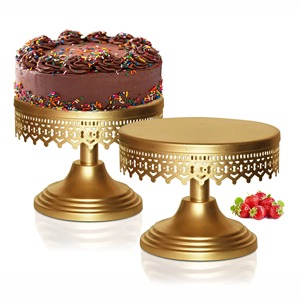 Support à gâteau décoratif en métal avec finition dorée, support à dessert en métal fourni par HRCRAFTVERSE d'Inde - Product Image 4