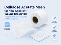 Pansement médical en tissu non tissé en maille d'acétate de cellulose, rouleau de maille d'acétate non adhésif pour le soin des plaies