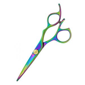 Ciseaux de coiffure professionnels multicolores avec vis de réglage dorée, ciseaux de coiffure haut de gamme en acier inoxydable pour salon - Product Image 2