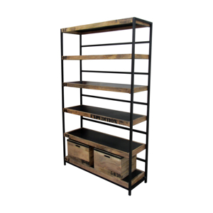 Estantería Industrial con Estantes de Madera Maciza y Estructura Metálica, Estantería Abierta de 6 Niveles para Decoración de Hogar, Oficina y Sala de Estar - Product Image 4