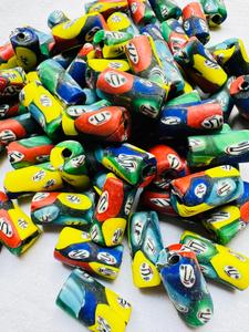 ลูกปัดแก้วงานฝีมือแอฟริกันขายส่ง |   ลูกปัดทรงกระบอกลายทำมือ |   ลูกปัดแก้วหลากสีสันสไตล์ชนเผ่าสำหรับทำเครื่องประดับ - Product Image 1