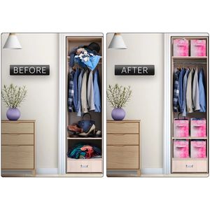 Set di 6 Cubi di Stoffa Colorati per Organizzazione, Contenitori Pieghevoli da 11 Pollici con Manici, Scatole Pieghevoli per Armadio - Product Image 4