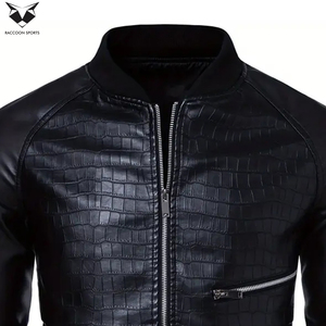 Veste en cuir texturé pour homme, coupe-vent, confortable, écologique, design tendance et urbain, sur mesure - Product Image 6