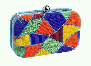 Bolso de mano tipo sobre con cuentas rojas naranja al mejor precio, cartera larga de cuentas de vidrio para mujer, bolso de noche para fiesta o banquete, tarjetero con cuentas. - Product Image 4