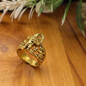 Ganesh <b>Brass</b> <b>Ring</b> Hindu Deity Elephant God Statement Jewelry Bohemian Spiritual <b>Ring</b> - Product Image 5