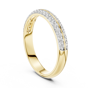 CLASSIC LAB GROWN Round CUT DIAMOND RHODIUM PLATED 18KT SOLID YELLOW <b>GOLD</b> ENGAGEMENT PARTY WEDDING DAILY USE WOMEN'S <b>RING</b> <b>SET</b> - Product Image 2
