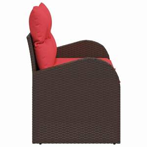 Canapé de jardin en polyrotin marron 124 x 62 x 85 cm - Product Image 6