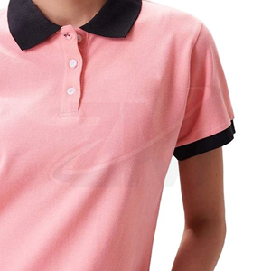 เสื้อโปโลสีชมพูผู้หญิงมาใหม่ กำลังฮิต แขนสั้น สีพื้น ผ้าคอตตอนปิเก้ สวมใส่สบายๆ - Product Image 5