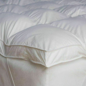 Surmatelas matelassé rafraîchissant en microfibre 400TC, blanc uni, toutes saisons, pour usage domestique, lavable en machine - Product Image 2