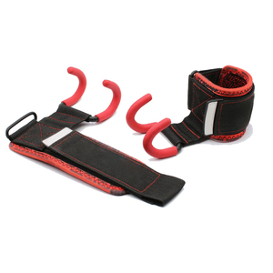 Coated Metal & Cotton Gym Lifting Hooks Pair with Non-Slip Coating Adjustable Wrist <b>Straps</b> for Powerlifting Strength Training - Product Image 5