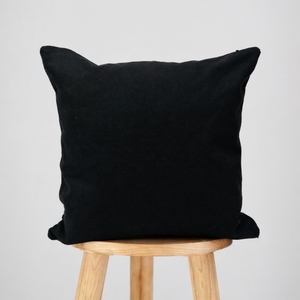 Housse de coussin en toile 100% coton, noire unie, carrée, de qualité supérieure, pour canapé, maison, hôtel - Product Image 2