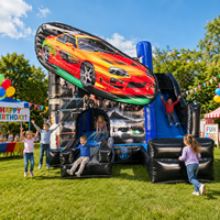 Structure gonflable commerciale durable et portable avec toboggan aquatique pour les fêtes d'anniversaire des enfants, les événements, la location et les entreprises, personnalisable