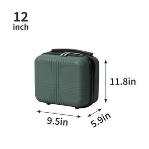 Valigia Trolley 2 in 1 in PP Verde Scuro 12in/20in Senza Serratura TSA per Set di Bagagli - Product Image 4