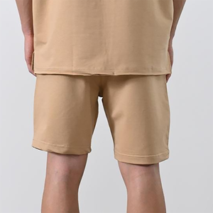 Pantalones Cortos Bermuda de Algodón Ecológico para Hombre, Color Sólido, Cintura Elástica con Cordón, Estilo Casual, Logotipo Frontal, Antiarrugas - Product Image 3