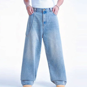 กางเกงยีนส์ทรงแบ็กกี้สำหรับผู้ชาย สไตล์ใหม่ สำหรับใช้งานกลางแจ้ง คุณภาพดีที่สุด สีพื้น - Product Image 5