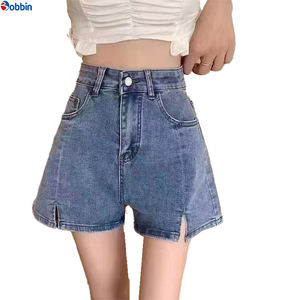 BOBBIN INDUSTRIES Shorts de Mezclilla para Mujer, Verano, Cómodos, Color Personalizado, Transpirables, Cintura Media, Estilo Vintage Hip Hop - Product Image 4