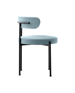 Silla de Comedor Moderna, Hecha a Mano, Duradera, Ergonómica, Tapizada, con Respaldo, Asiento, Estructura de Metal Negro, Silla Lateral Minimalista, Muebles para el Hogar - Product Image 3