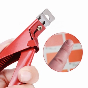 Cortauñas postizas de acero inoxidable, cortador de puntas de uñas con revestimiento de Color rojo, de acrílico - Product Image 5