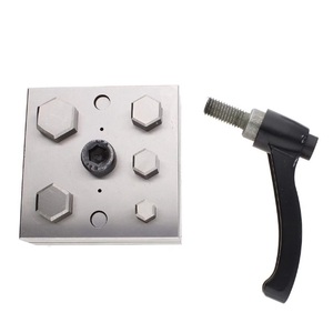 High Quality Professional Hexagonal Shape Disc Cutter <b>Set</b> of 5 <b>Punches</b> with Handle Cutting Soft Metal for Jewelry Making Tools - Product Image 2