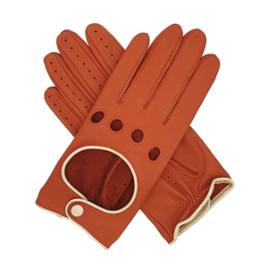 Gants de conduite en cuir premium unisexe, demi-doigts perforés, classiques pour la course automobile et le cyclisme, avec trous pour les phalanges - Product Image 5