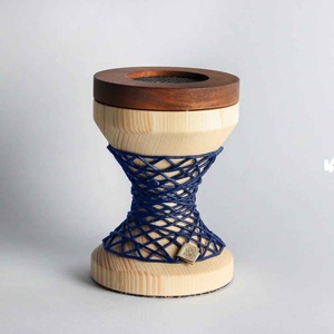Premium Hourglass Silhouette Wood Bakhoor Burner Woven Thread Waist Metal <b>Mesh</b> Lid Holder - Product Image 1