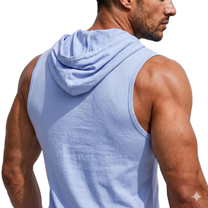 เสื้อกล้ามมีฮู้ดแบบติดกระดุมสำหรับผู้ชาย Rexfit Sports เหมาะสำหรับออกกำลังกาย ฟิตเนส เนื้อผ้าระบายอากาศได้ดี รุ่น 1983 - Product Image 4