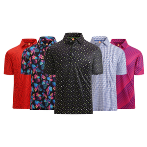 Chemise de golf à coupe ajustée, séchage rapide, imprimé intégral, 80% polyester, 20% élasthanne, logo personnalisé - Product Image 2