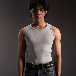 Camiseta sin Mangas para Hombre, 100% Algodón, Chaleco Tejido Informal con Cuello Redondo, Color Sólido, Transpirable, Ropa de Gimnasio, Sin Capucha - Product Image 4
