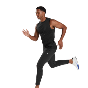 Pantalones Deportivos Slim Fit para Hombre, Tejidos, Negros, Ligeros, Elásticos, para Gimnasio, Entrenamiento, Atletismo - Product Image 4